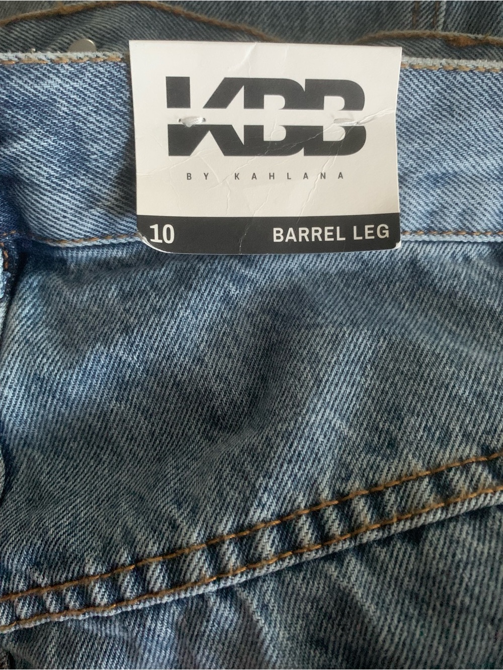 NWT KBB by Kahlana Blue Barrel leg Wide-Leg denim Jeans - Picture 7 of 8